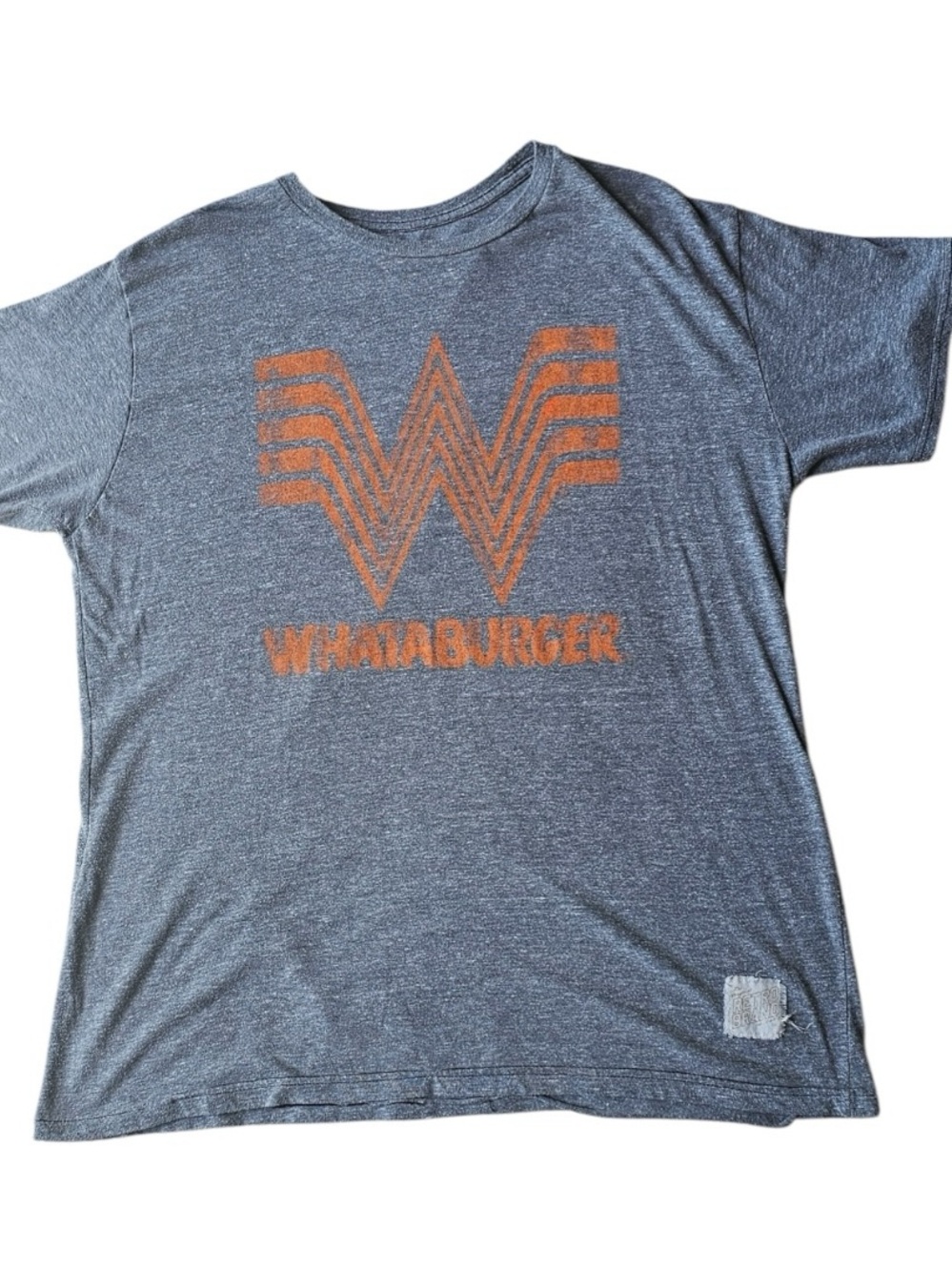 Original Retro Brand Whataburger Graphic Tee Large Distressed Gray Shirt